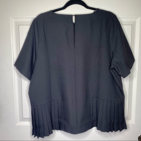 Eloquii Pleated Hem Blouse in Black Size 14 NWT - Picture 11 of 12